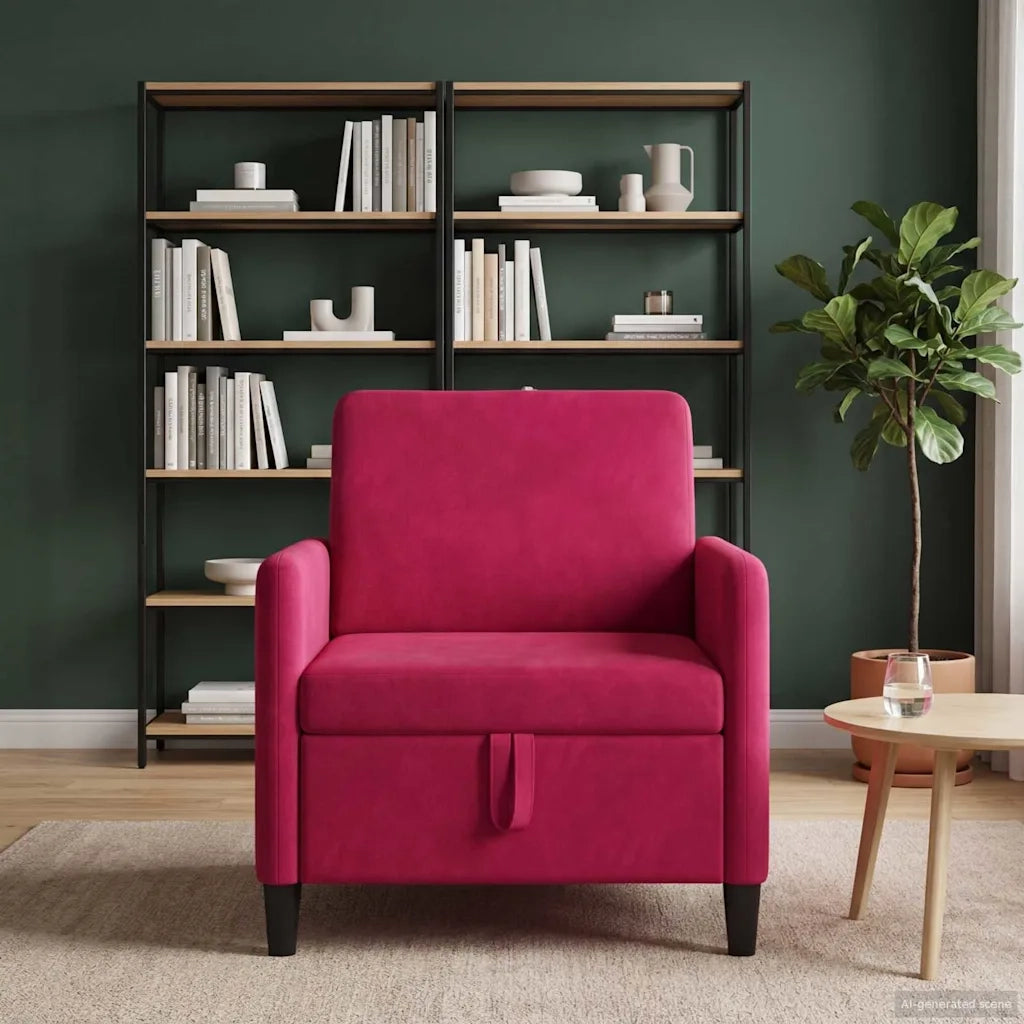 Divano con Storage Rosso Vino 72 x 78 x 87 cm Poliestere 42036882