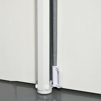 Cancelletto per Cani Estensibile 115x82,5 cm in Poliestere e Acciaio Bianco e Grigio