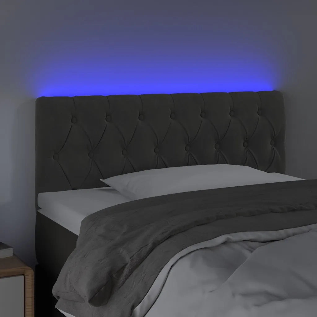 Testiera a LED Grigio Scuro 100x7x78/88 cm in Velluto 3121991