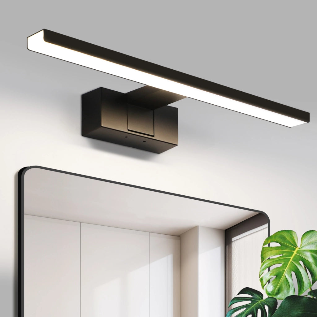 ZMH Lampada da specchio per bagno a LED nera 40CM IP44 bianco neutro Applique da parete per cantina