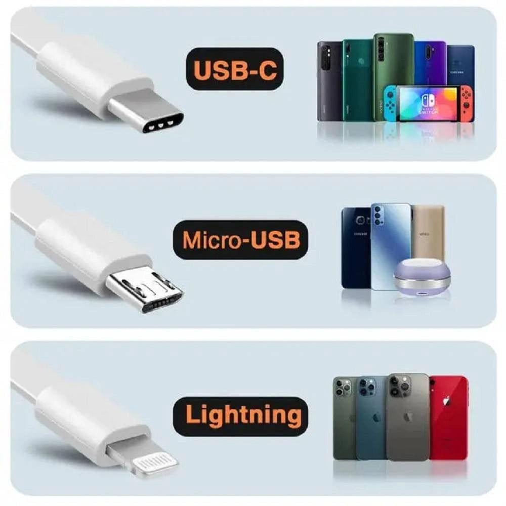 Trade Shop - Powerbank Da 15000 Mah Con Ricarica Wireless Rapida Usb / Usb-c Con Cavi Tt15808 -