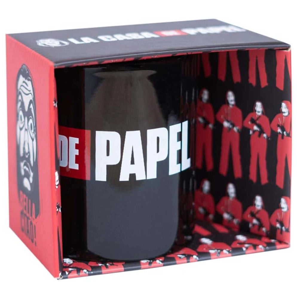 Tazza Ceramica 330 ml con Logo La Casa de Papel Compatibile Microonde Nero Inny