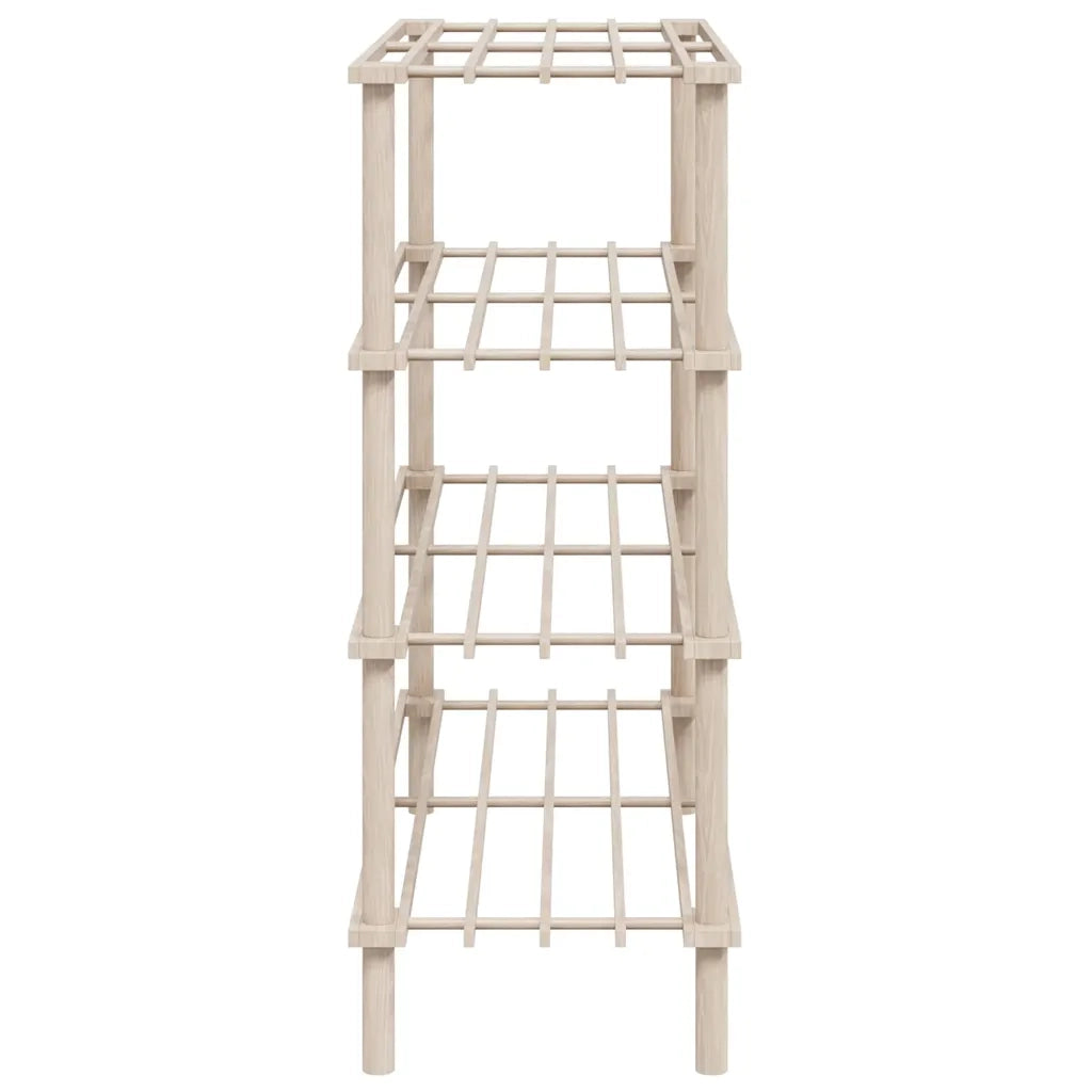 Scarpiere a 4 Livelli 2 pz-Set di 2 Scaffale per scarpe in Legno Massello di Abete