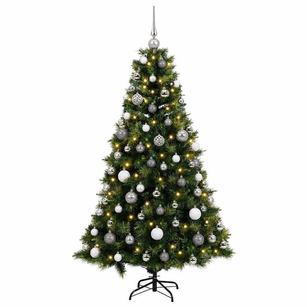 Albero di Natale artificiale con palline 180 cm 300 LED 3467198