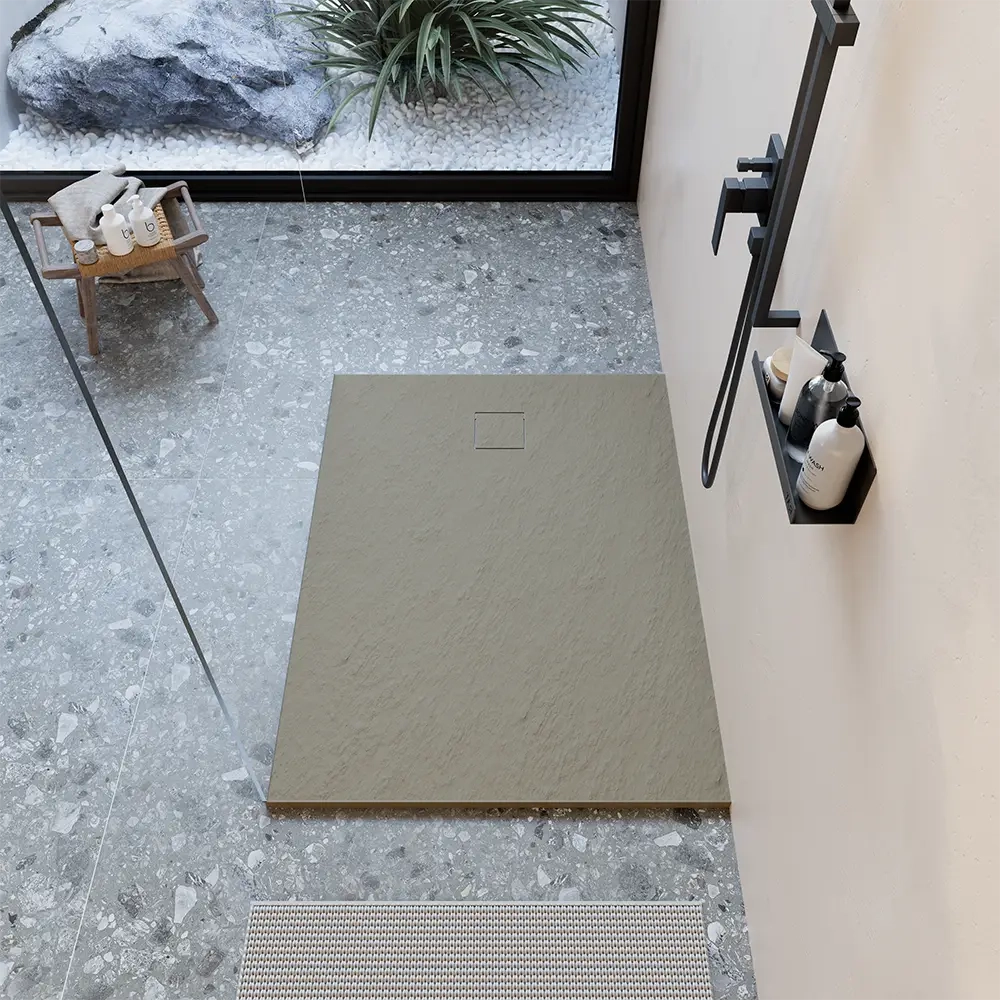 Piatto doccia 90x150 cm colore marrone effetto pietra | Samos