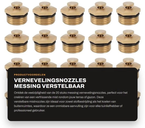 Vernevelingsnozzle 20 pezzi - Acciaio - Bocchetta regolabile - Detersivo per superfici - Sistema di aspirazione esterno - Pressione di lavoro 80-150 kPa