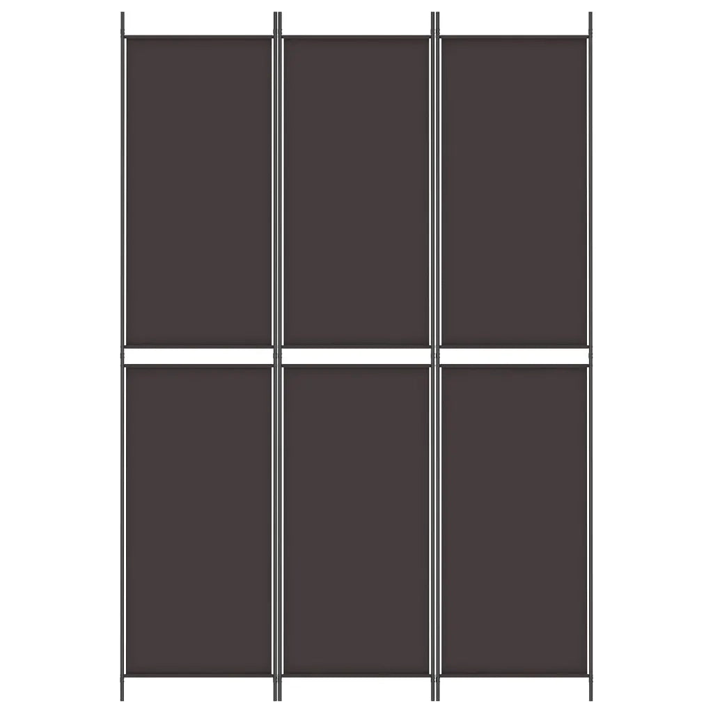 Divisorio a 3 Pannelli Marrone 150x220 cm in Tessuto 350243