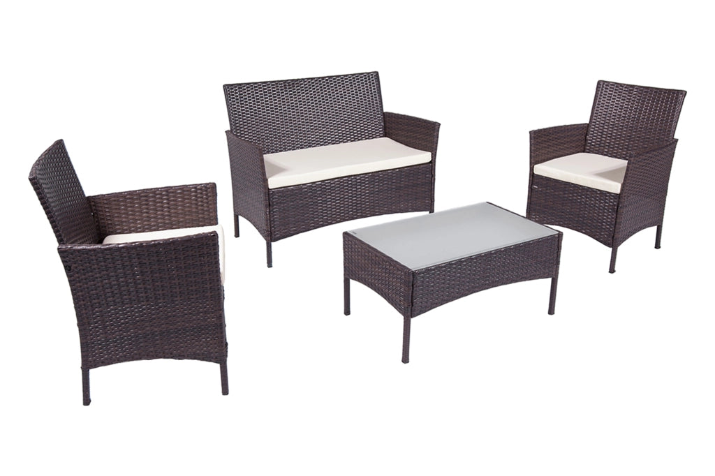 Salotto da giardino in rattan, set di divani da esterno in polyrattan marrone - Erica - RT-E09ZB