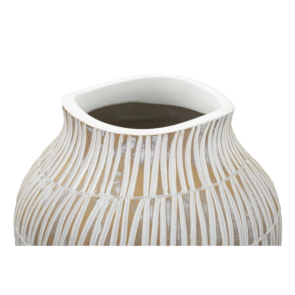Vaso Decorativo VKH676, Bianco, Poliresina, 22x22x44 cm