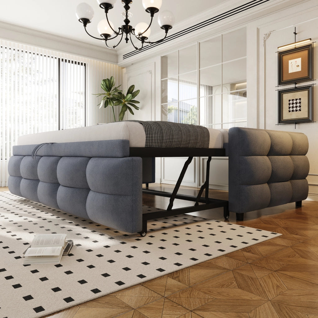 Letto a divano estraibile teddy velluto 90/180x190 cm