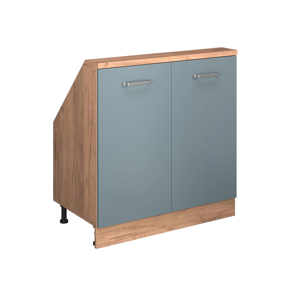 Mobile sottotetto Rion Grigio-blu/Rovere dorato con 2 porte Vicco