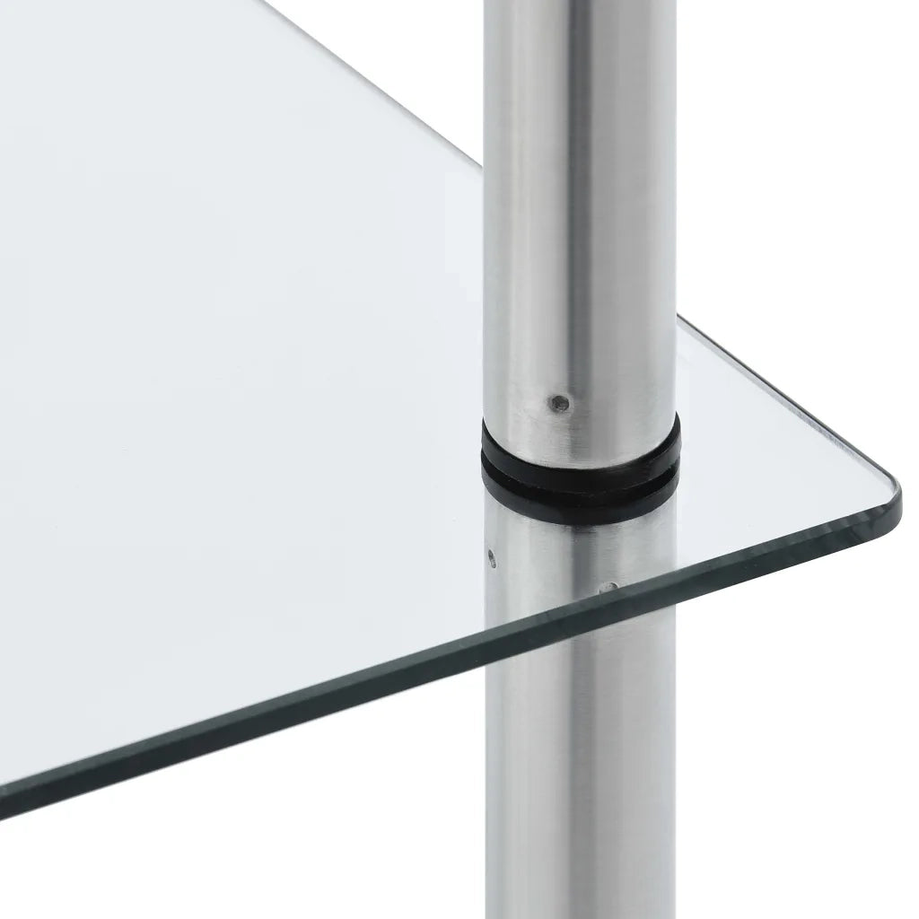 Scaffale a 6 Livelli Trasparente 40x40x160cm in Vetro Temperato cod mxl 13865