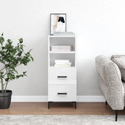 Credenza-Buffet-Armadio da cucina Bianco Lucido 34,5x34x90 cm in Legno Multistrato 116928