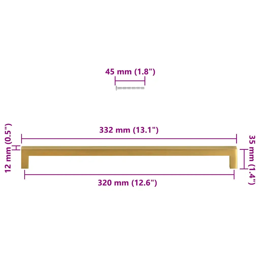 Maniglie per Mobili 5 pz Oro 320mm in Acciaio Inox CFW3596703