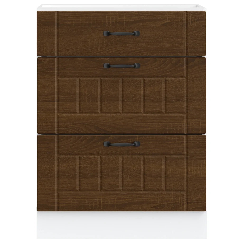 Base da Cucina Lucca Rovere Marrone in Legno Multistrato 854276