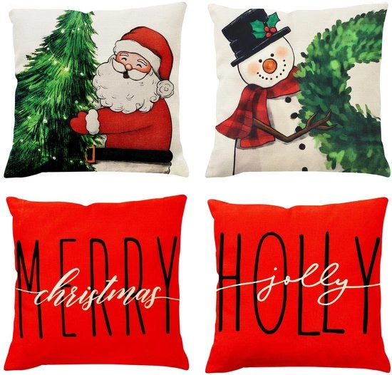 Set di cuscini decorativi 4 pezzi - Copricuscini in tessuto 45 x 45 cm - Adatti per salotto/camera da bambini - Decorazione