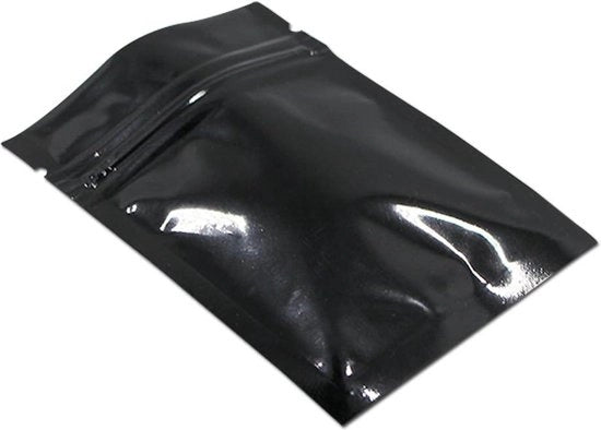 Confezioni Mylar a placche - alimentari con sigillatura a caldo - confezione di caffè in grande formato - borsa di stoccaggio con chiusura a strappo - nera - 85 x 13 cm - 100 pezzi