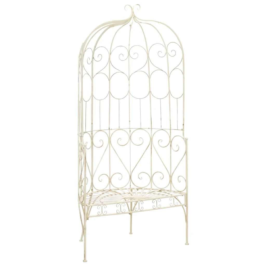 Panca da giardino mobili da esterno terrazza 95 x 54 x 200 cm latta antica 02_0011335