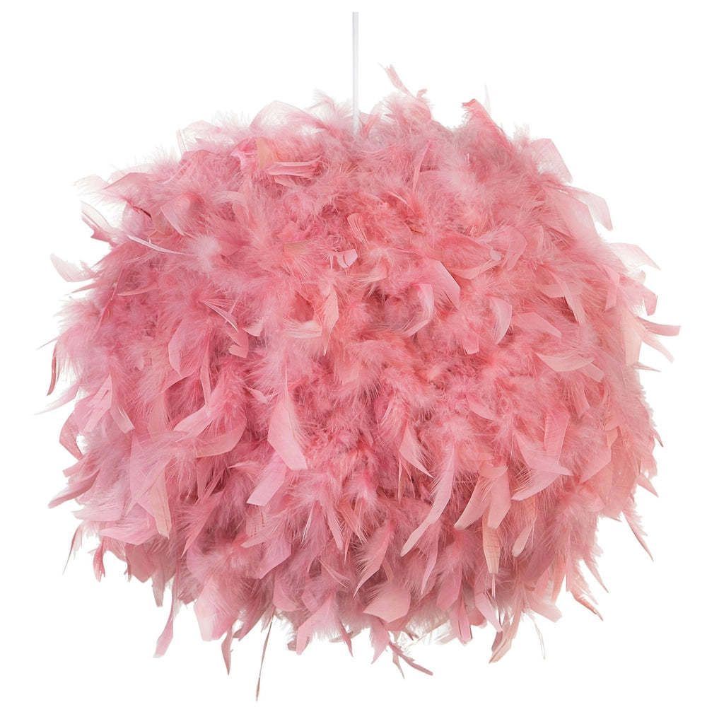 Lampada a Sospensione Lampada da Soffitto in Finta Pelliccia Rosa Sfera Shaggy