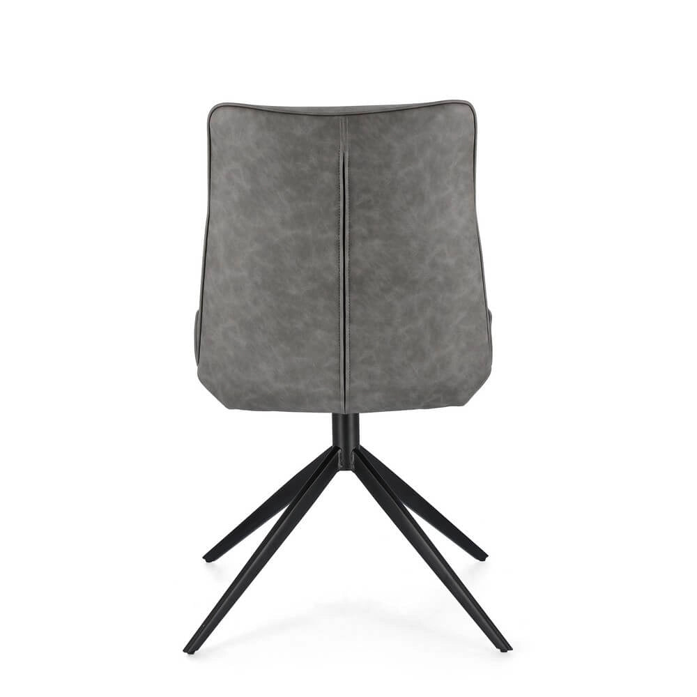Set di 2 Sedie Imbottite in Similpelle con Gambe in Acciaio - ARIA