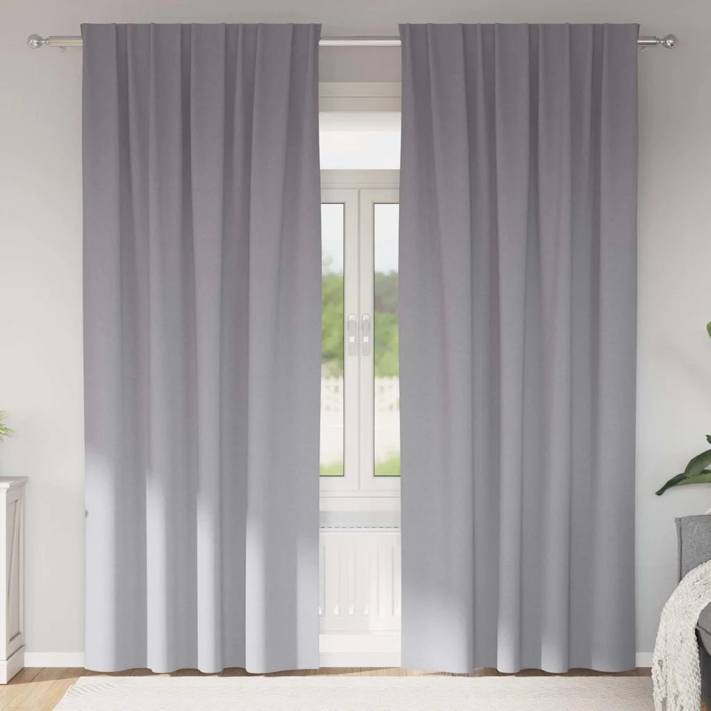 Tende Blackout con Anelli 2 pcs Grigio chiaro 245 x 140 cm 4107456