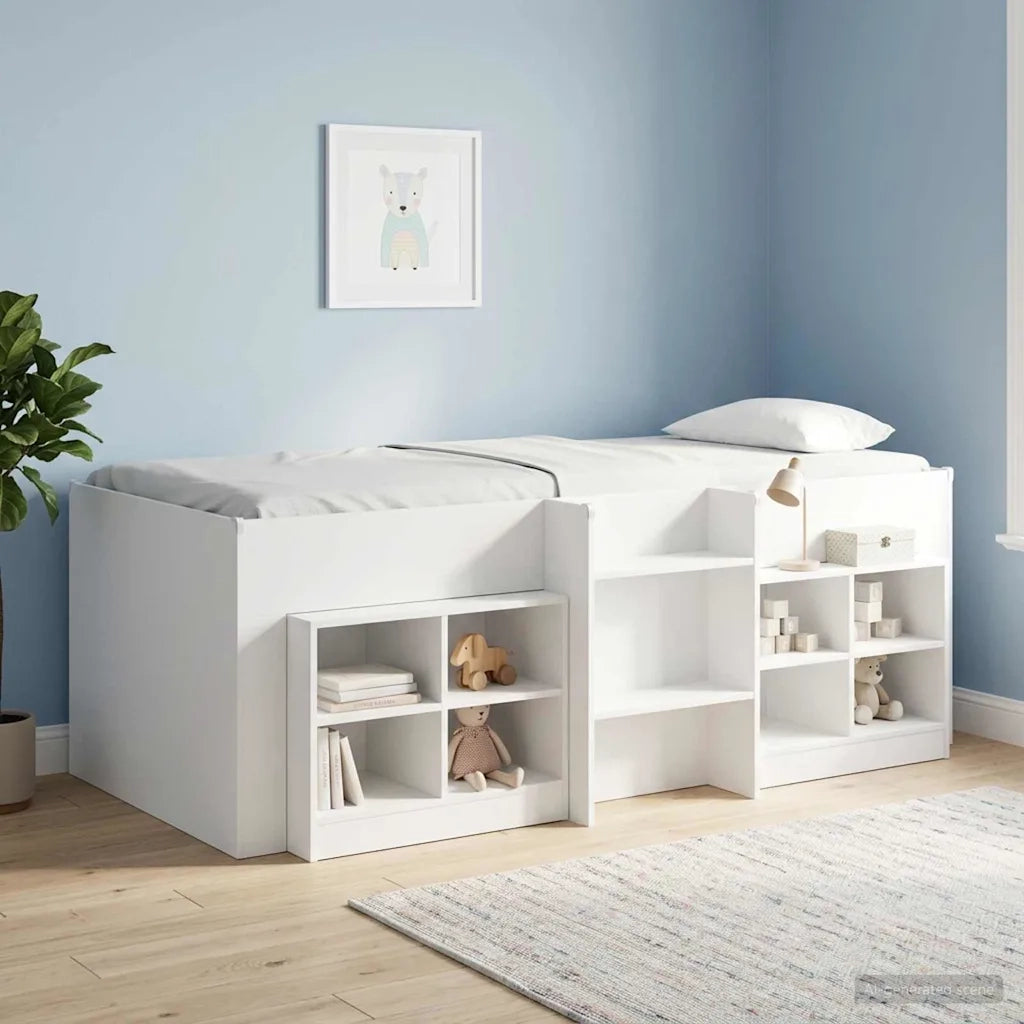 Letto Alto per Bambini | Letto Infantile | Lettino 2 pcs Bianco 80 x 200 cm