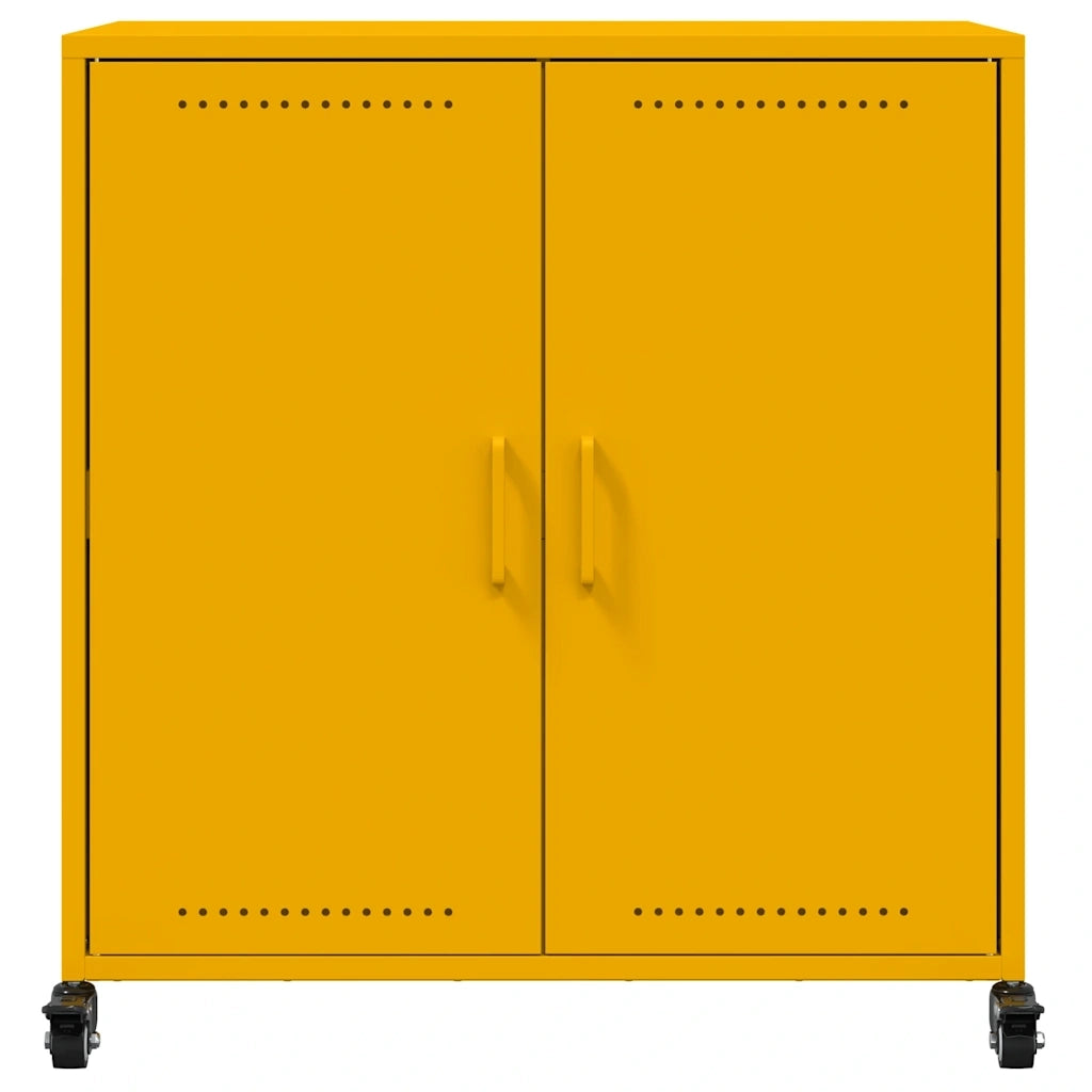 Credenza Giallo Senape 68x39x72 cm in Acciaio 846659