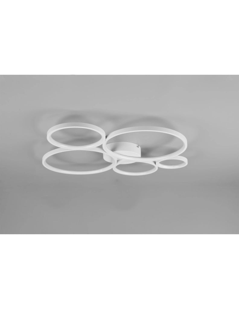 Plafoniera Rondo 5 Cerchi Led Dimmerabile Bianco L59 cm Trio Lighting