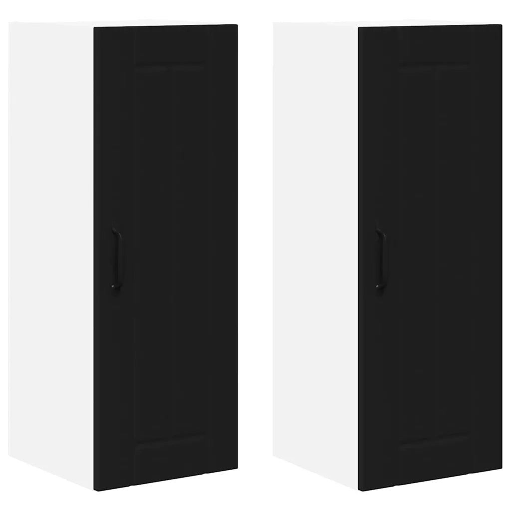 Mobile da cucina 2 pz-Set di 2 Armadio da cucina Nero 30 x 31 x 80 cm Legno multistrato 306857
