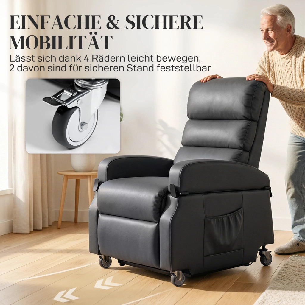 Poltrona Reclinabile Elettrica con Alzapersona e Poggiapiedi ¨C Minimal ¨C Grigio Scuro