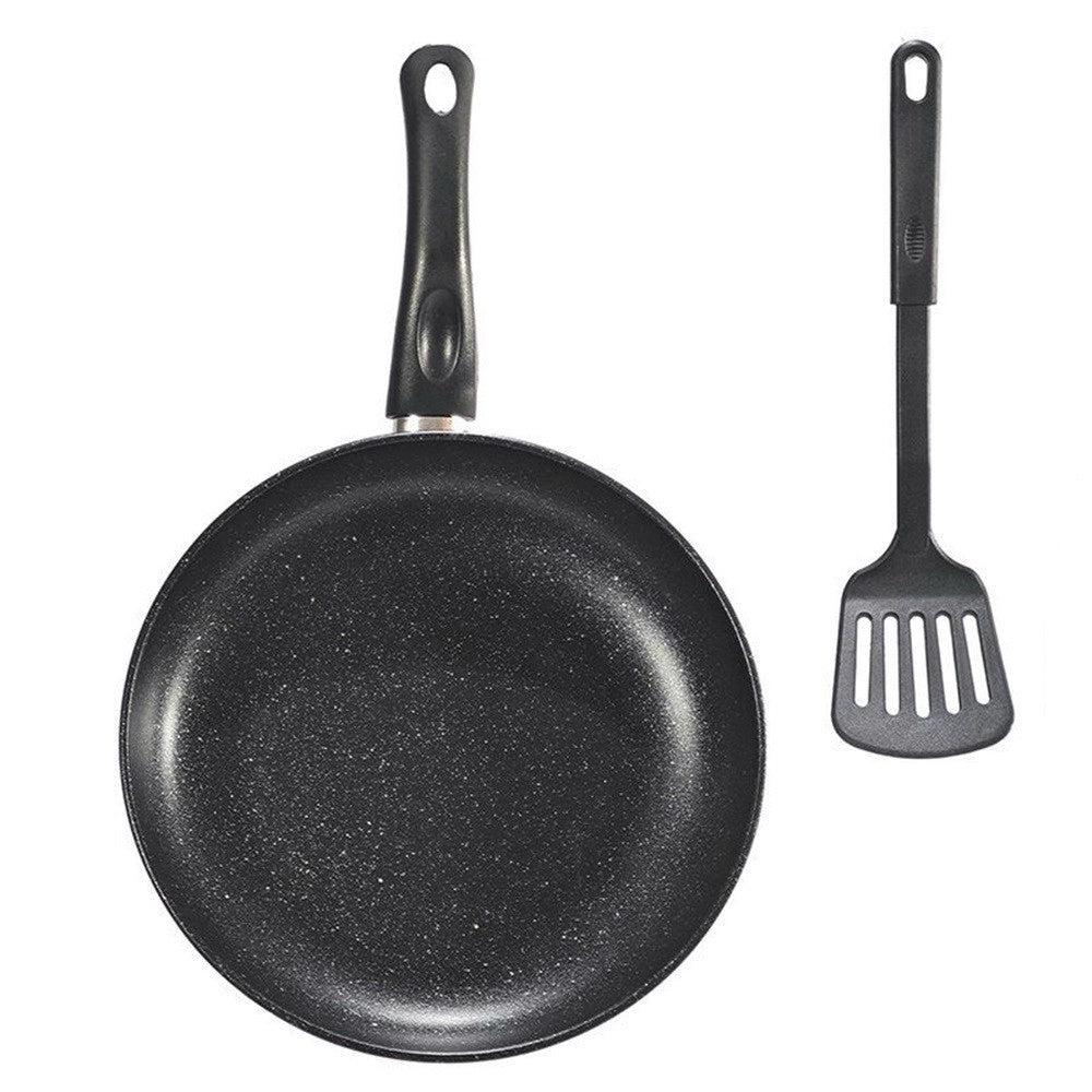 Trade Shop - Set 2pz Padella Antiaderente ⌀28cm Con Pala Spatola Forata Manico Antiscottatura Pfoa Free -