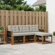 Set di divani da esterno 4 pcs Naturale e Grigio Chiaro