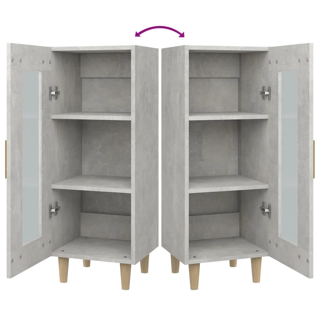 Credenza Grigio Cemento 34,5x34x90 cm in Legno Multistrato 812397