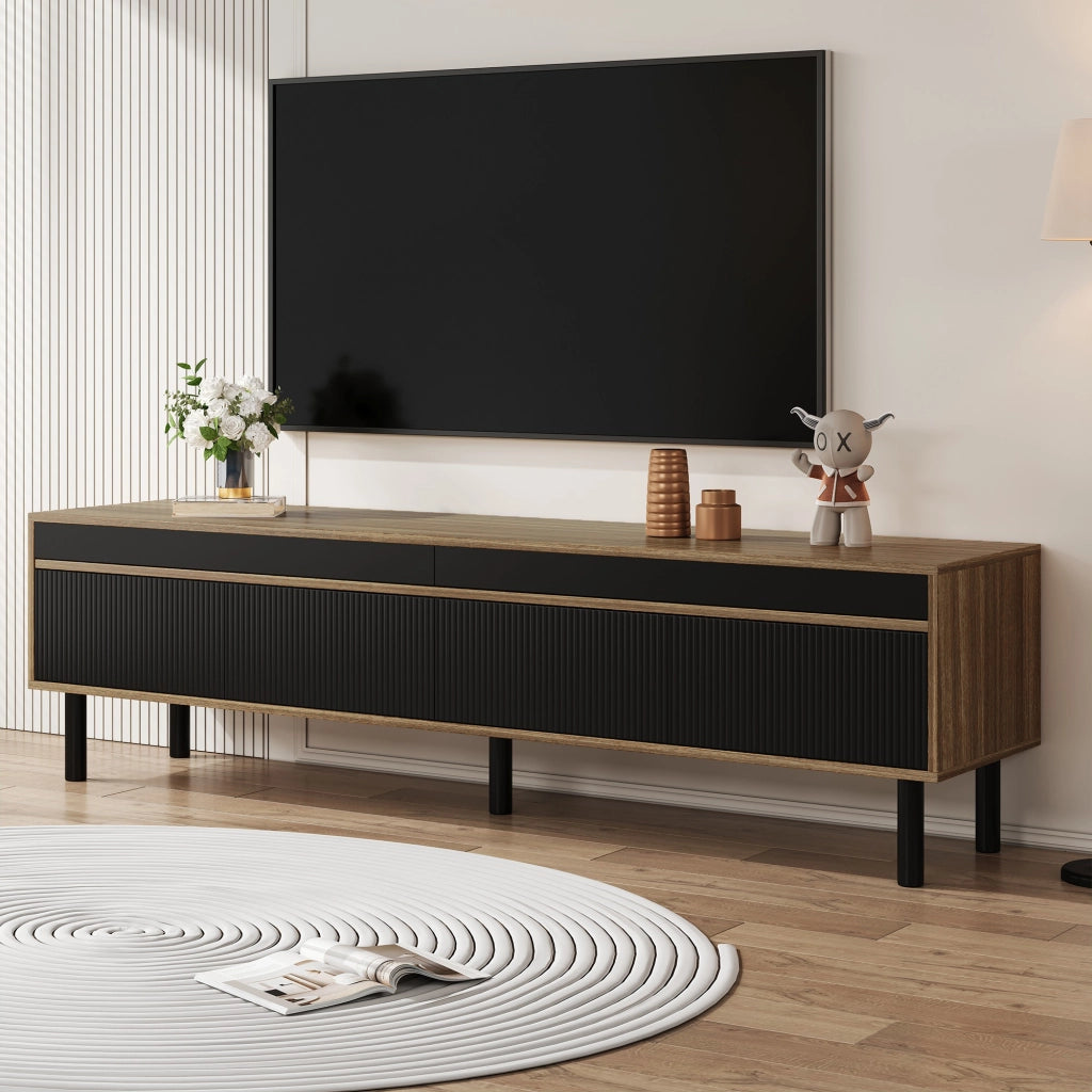 Mobile TV 170x38x47.7 cm; 4 ante con apertura touch; truciolare nero