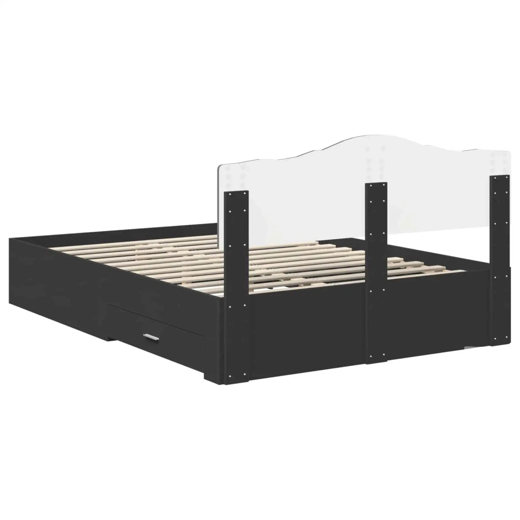 Struttura del letto Nero 140 x 190 cm Legno multistrato