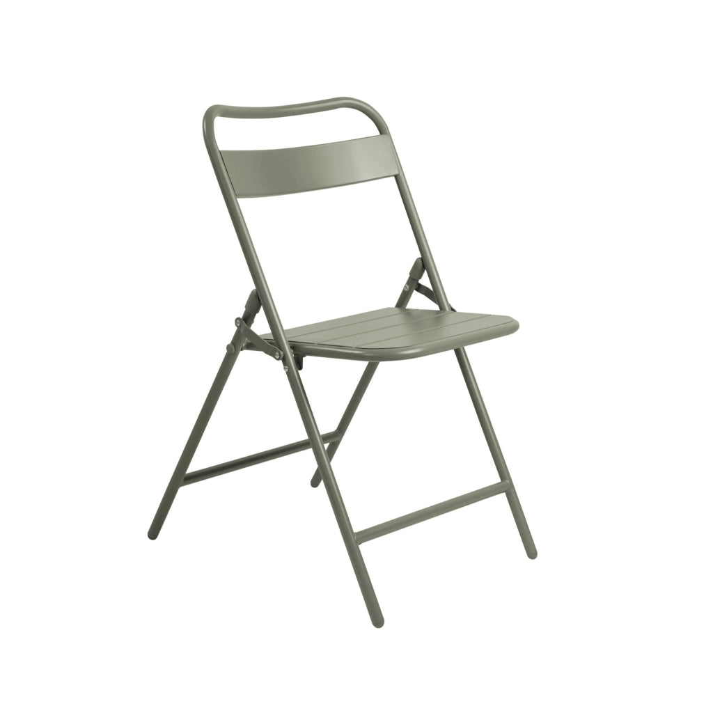 Set tavolo da giardino bistrot in acciaio con 4 sedie pieghevoli,