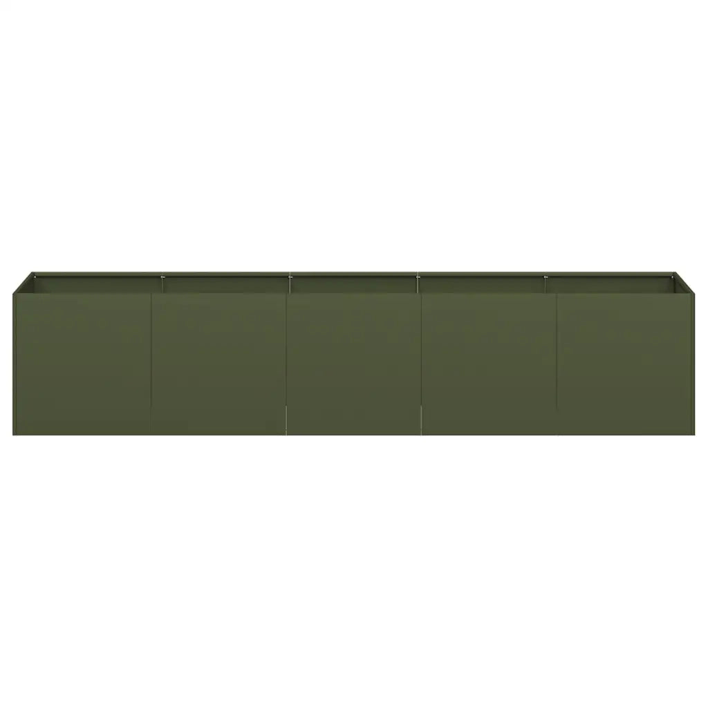 Fioriera Verde Oliva 200x40x40 cm in Acciaio Laminato a Freddo 860685