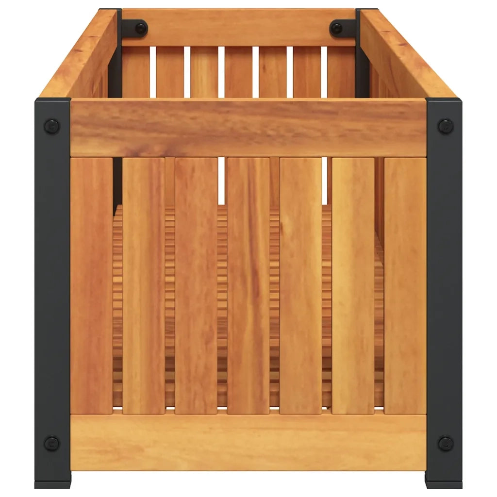 Fioriera da Giardino-Vaso da Esterno 110x30x27,5 cm in Legno Massello di Acacia