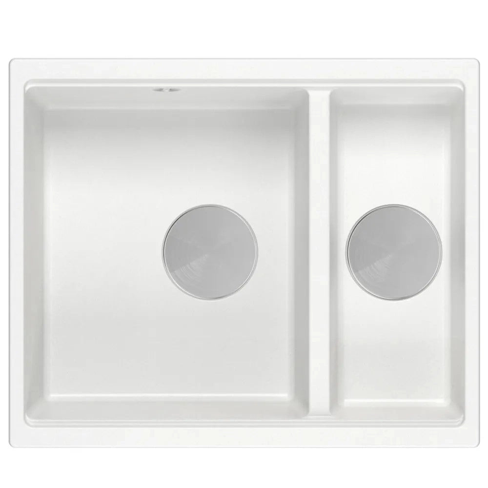 Lavello In Granito Logan 150 White Tappo acciaio