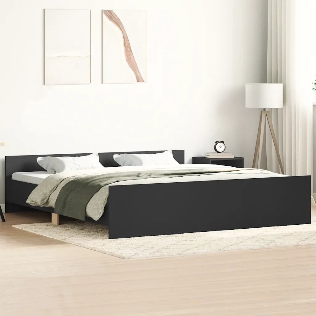 Giroletto con Testiera e Pediera Nero 200x200 cmcod mxl 108006