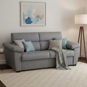 Trino, Divano Letto 3 Posti Sfoderabile Made in Italy, 225x95 cm Grigio Tortora