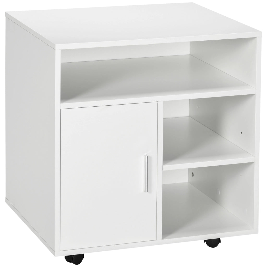 Armadio con Ruote Multifunzionale ¨C zephmum ¨C Bianco 60x50x65,5 cm
