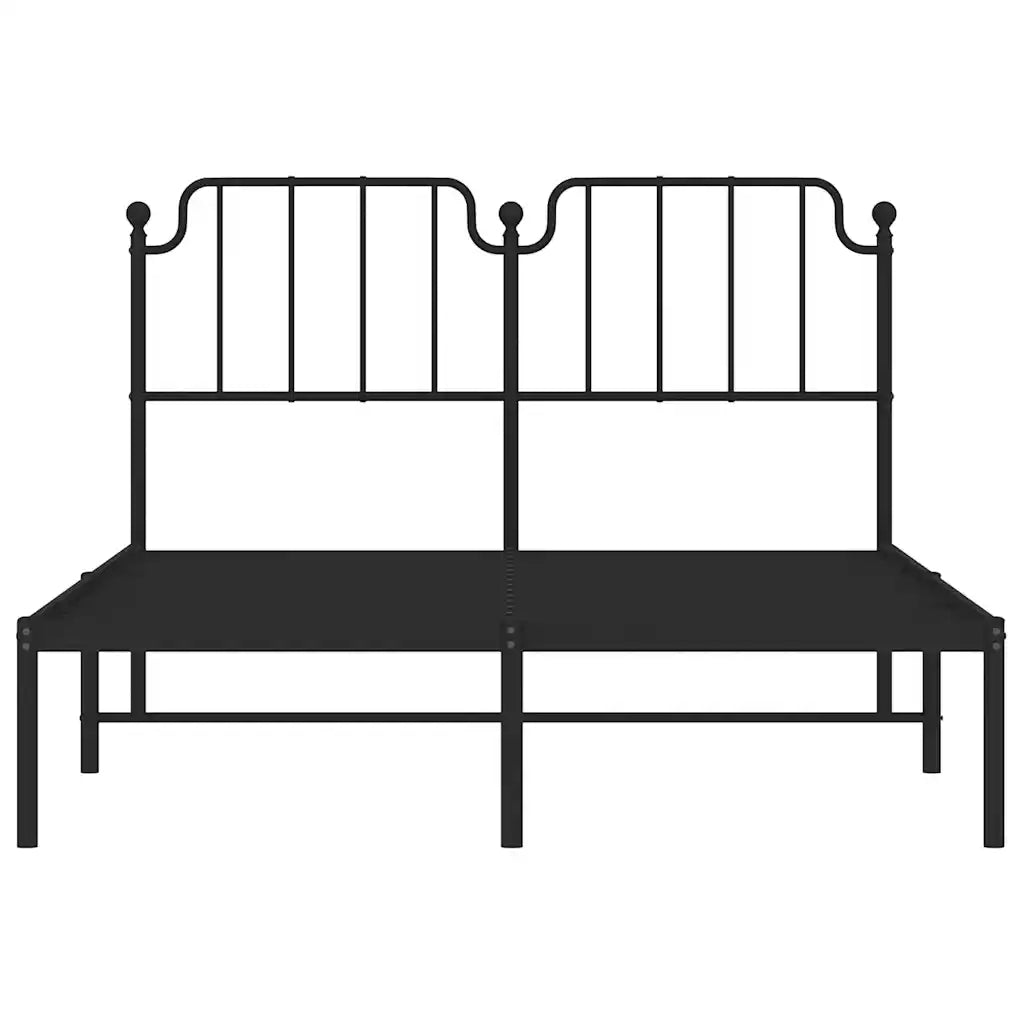 vidaXL Giroletto con Testiera in Metallo Nero 135x190 cm