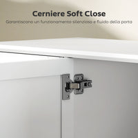 Credenza Buffet Elegante 120x38x86 cm con 2 Cassetti e 3 Armadietti in Legno Bianco