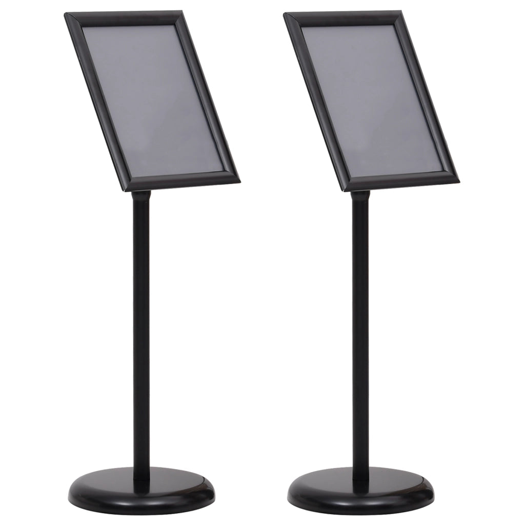 Supporti Pedestal A4 di 2 pz Nero Lega di Alluminio