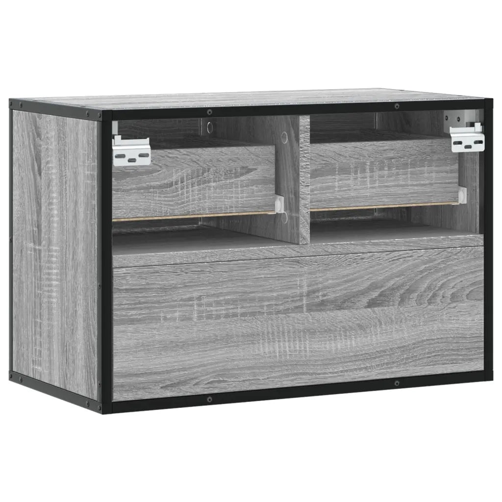 Mobile TV Grigio Sonoma 60x31x39,5cm in Truciolato e Metallo