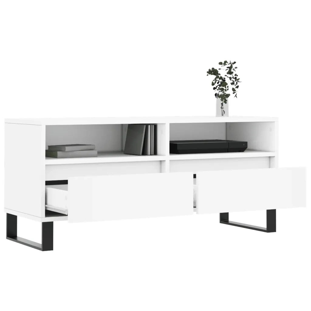 Mobile Porta TV Bianco 100x34,5x44,5 cm in Legno Multistrato 831244