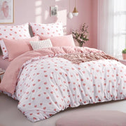 Coperta da letto 3 in 1 200 x 220 cm - Microfibra - Ademabile - Zucchero a forma di cuore - Strizzabile