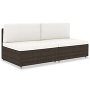 Divano Modulare a 2 Posti in Polyrattan Marrone cod mxl 65147