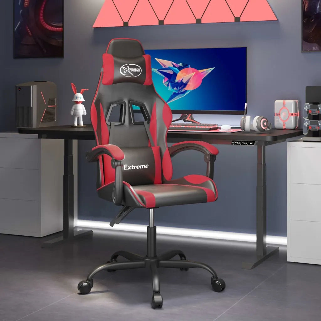 Sedia da Gaming | Sedia da e-sports Nera e Rossa in Similpelle
